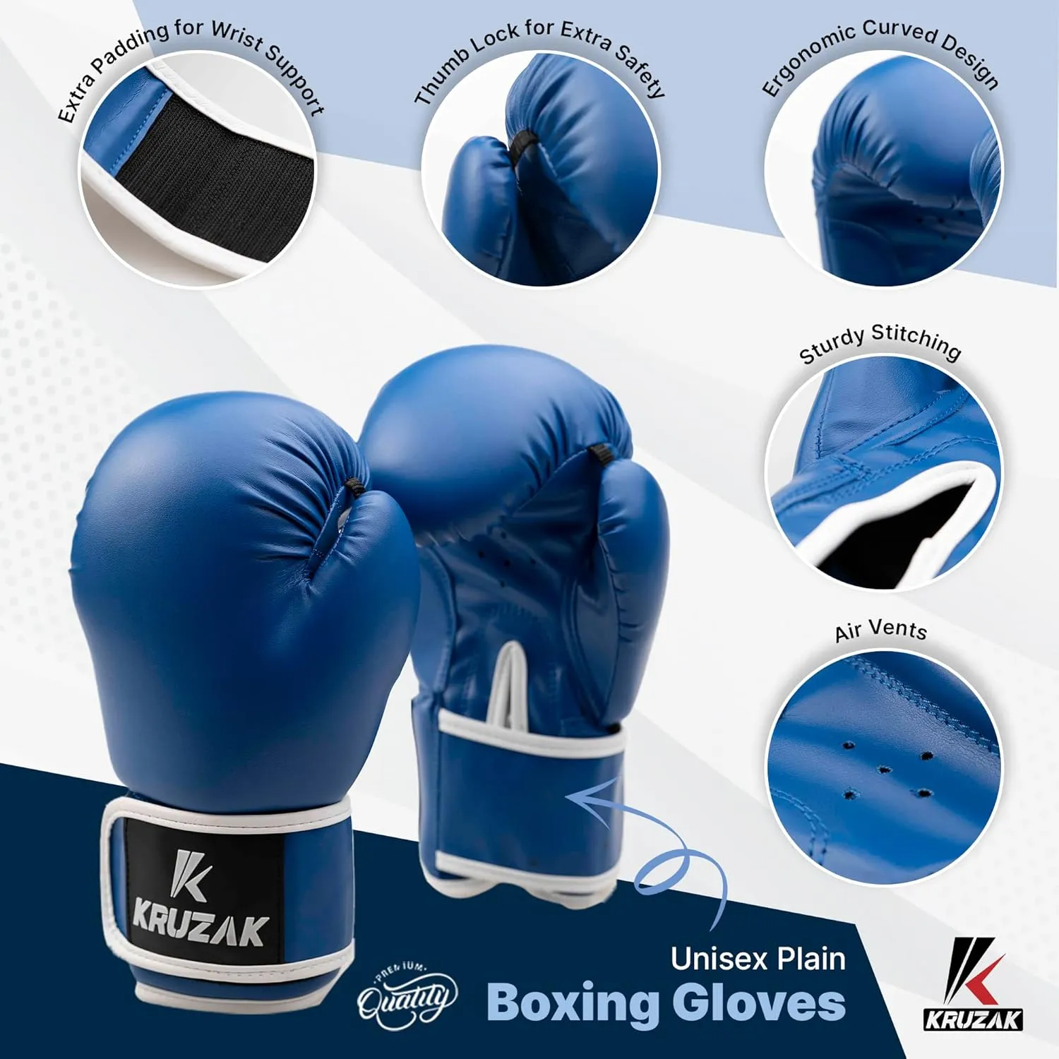Kruzak Plain Focus Mitts and Boxing Gloves Set for Kickboxing and Muay Thai MMA Training - Fitness Kit with Punching Pads for Martial Arts and Karate