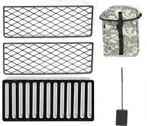 KUAFU Outdoor Accessory w/Backpack Compatible with Guide Gear Outdoor Wood Cook, Bundle Stove Racks Stove Grate Scoop Matte Black