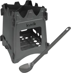 Kuvik Titanium Wood Stove & Titanium Spoon Bundle