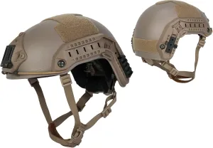 Lancer Tactical Large - X-Large Industrial ABS Plastic Constructed Maritime Helmet Adjustable Crown with 20mm Side Rail Adapter Padding NVG Shroud Bungee Retention