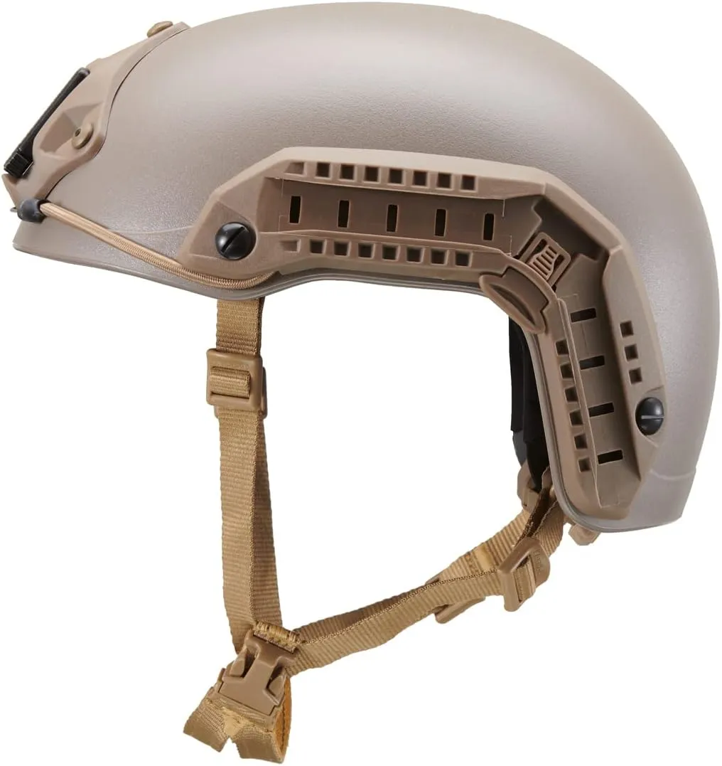 Lancer Tactical Large - X-Large Industrial ABS Plastic Constructed Maritime Helmet Adjustable Crown with 20mm Side Rail Adapter Padding NVG Shroud Bungee Retention
