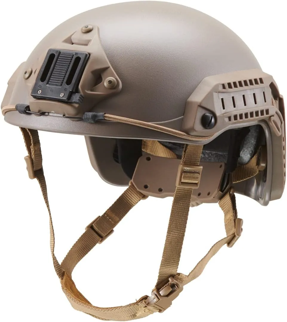 Lancer Tactical Large - X-Large Industrial ABS Plastic Constructed Maritime Helmet Adjustable Crown with 20mm Side Rail Adapter Padding NVG Shroud Bungee Retention