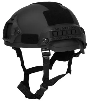 Lancer Tactical MICH 2002 SF Type Plastic Helmet – Black Tactical Airsoft Helmet for Military Simulation