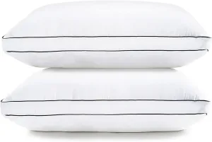 LANE LINEN Bed Pillows for Sleeping - Pillows Queen Size Set of 2, Gusseted Supportive Firm Pillow for Side and Back Sleepers, Luxury Down Alternative Hotel Pillows, 20x30in