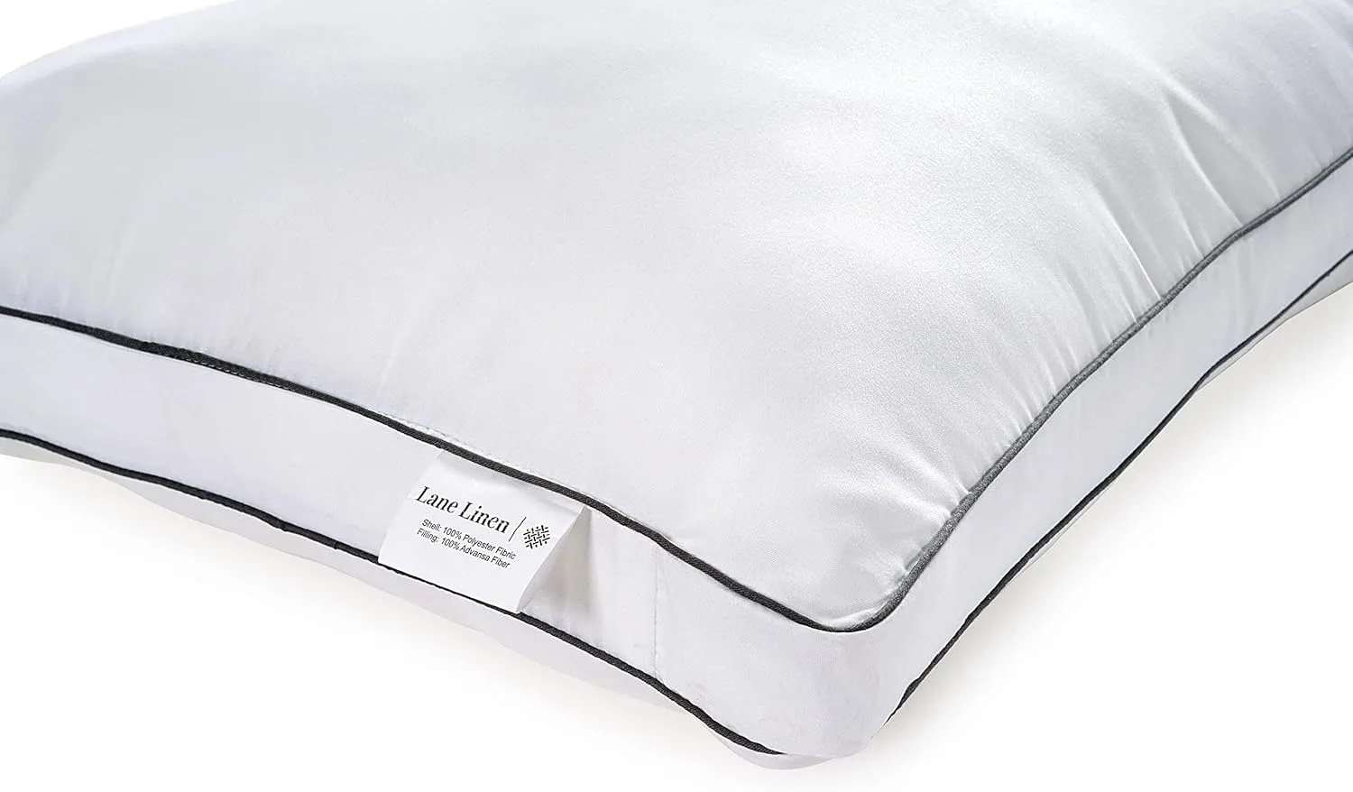 LANE LINEN Pillows Standard Size Set of 4 (20"x26") - Soft Gusseted Bed Pillow for Back, Stomach or Side Sleepers - Hotel Quality Down Alternative Standard Pillows Pack of 4 - White