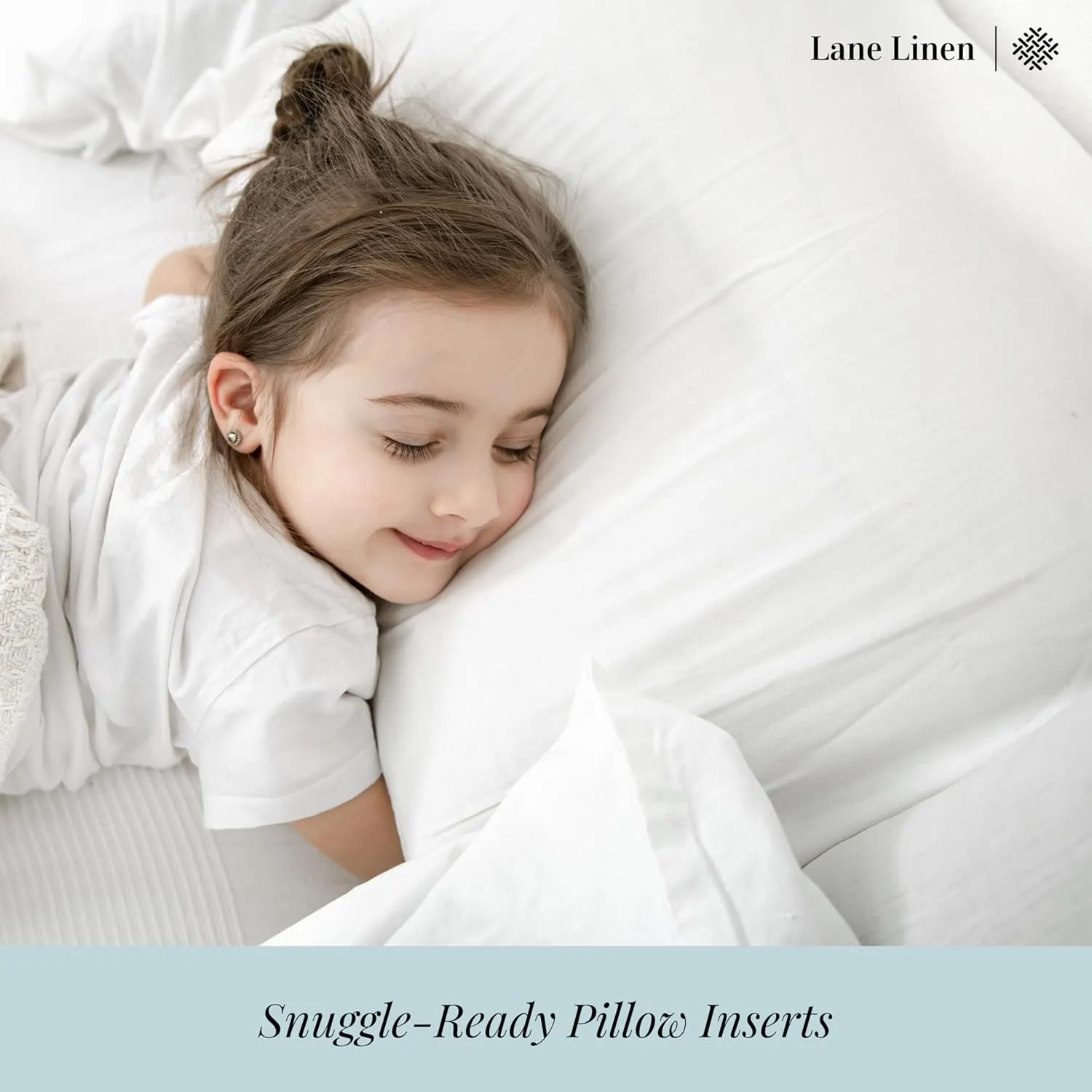 LANE LINEN Pillows Standard Size Set of 4 (20"x26") - Soft Gusseted Bed Pillow for Back, Stomach or Side Sleepers - Hotel Quality Down Alternative Standard Pillows Pack of 4 - White