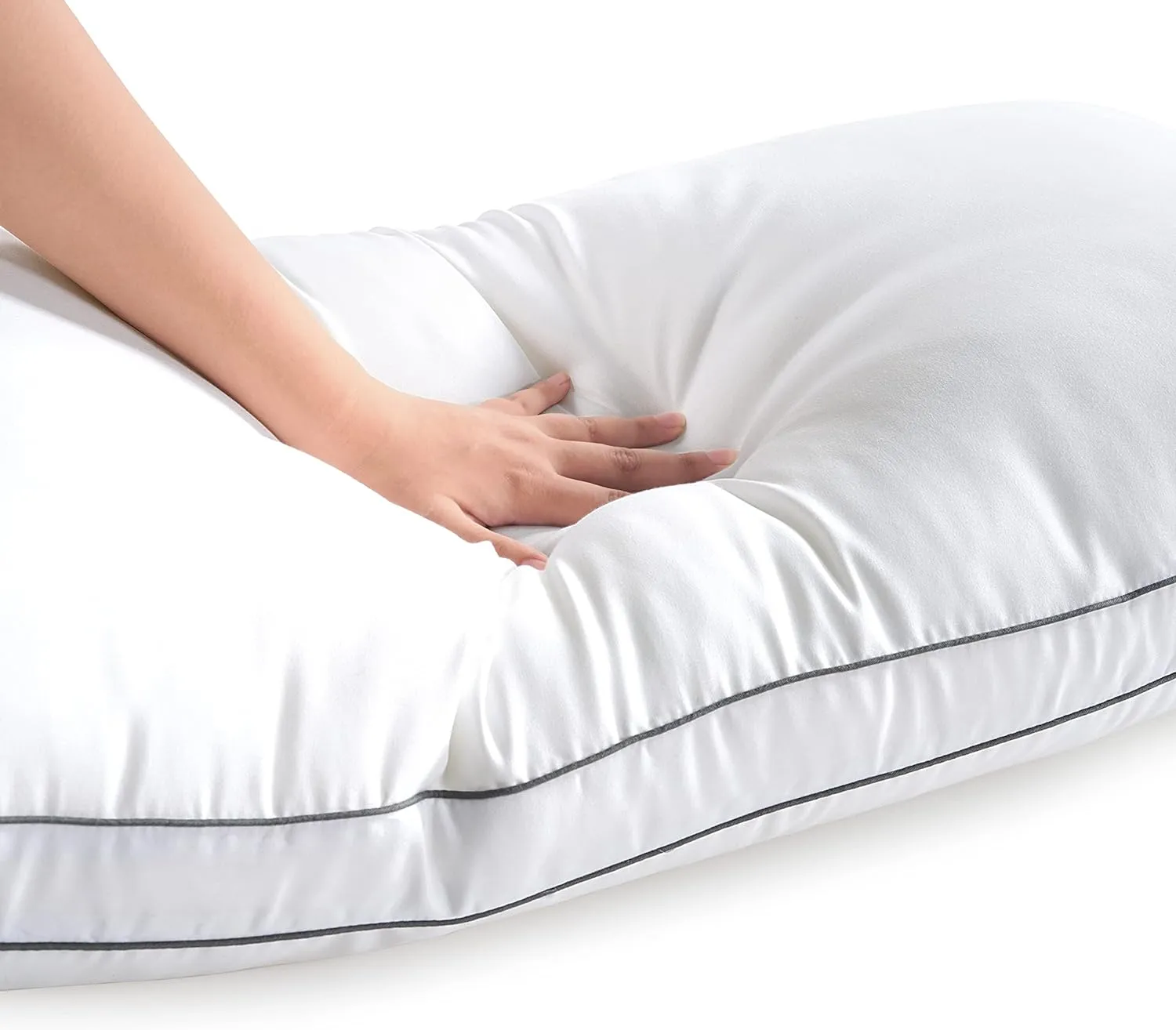 LANE LINEN Pillows Standard Size Set of 4 (20"x26") - Soft Gusseted Bed Pillow for Back, Stomach or Side Sleepers - Hotel Quality Down Alternative Standard Pillows Pack of 4 - White