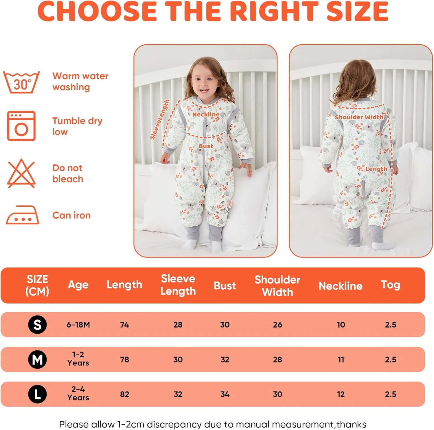 LAT Baby Sleep Bag with Feet Winter,3-way zipper Wearable Blanket,Warm Sack for Toddler Thicken 2.5 TOG-Removable Sleeves