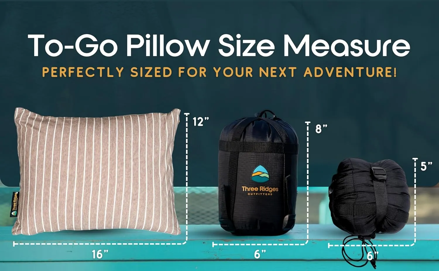 Latex Foam Adventure Pillow - Compressible, Adjustable, Camping, Roadtrip, Airplane, Travel, Camping Essential