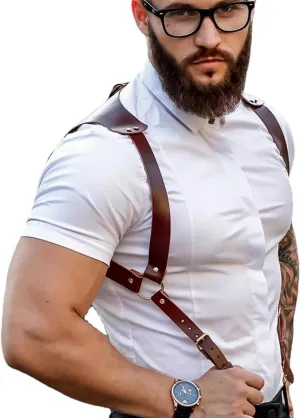 Leather Harness For Men - Enduring and Breathable Adjustable Harness for Various Occasions-Sexy Punk Chest Belt