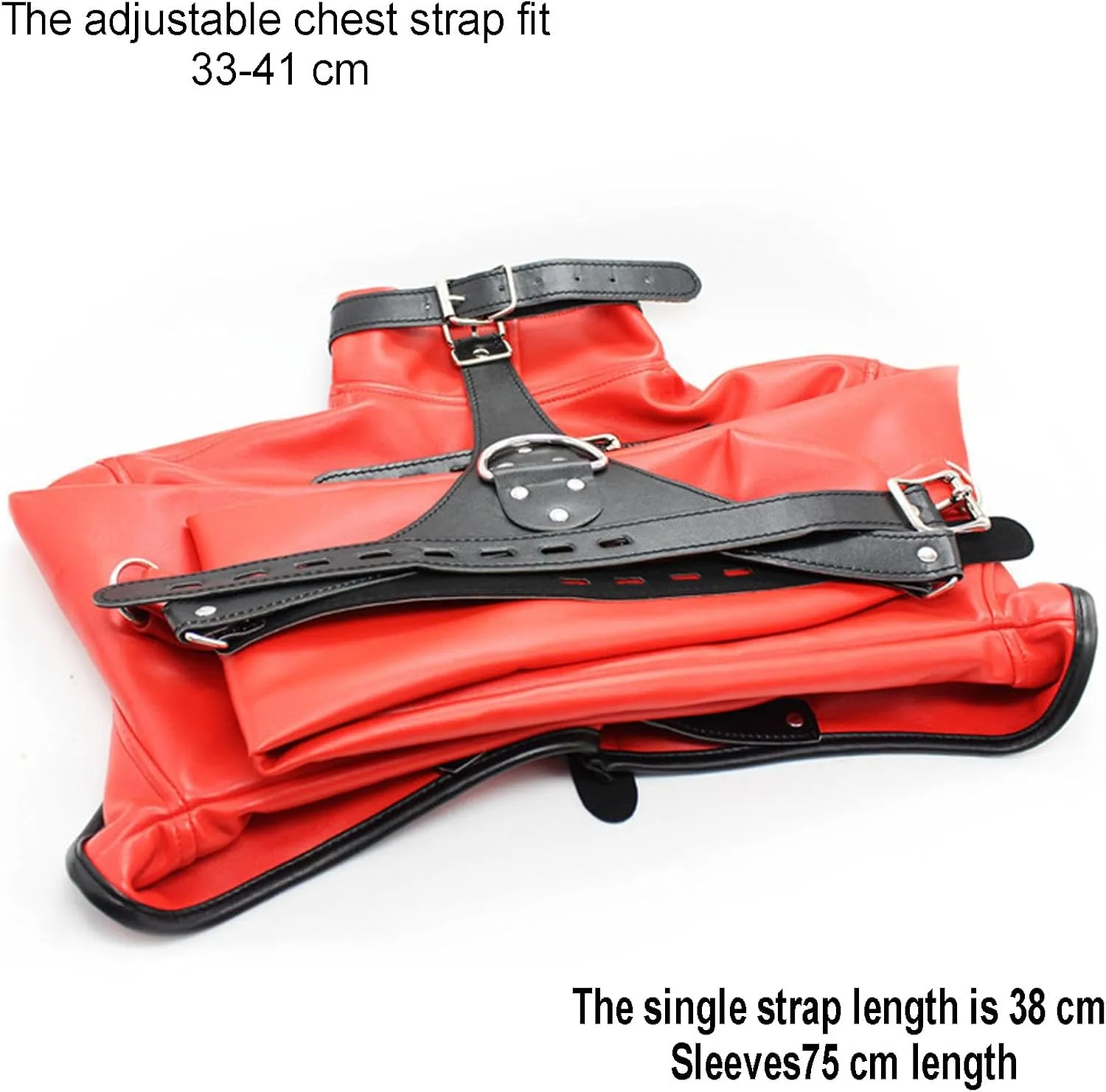 Leather restraint Body Harness Bondage Straight Jacket Adult Costume Hand Cross Arm Guard Sleeve, Novelty Fancy