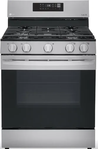 LG LRGL5823S Range, Gas, 30 inch Exterior Width, Self Clean, Convection, 5 Burners, 5.8 cu. ft. Capacity, Storage Drawer, Air Fry, 1 Ovens, Stainless Steel colour Griddle REFURBISHED 1 Year Warranty