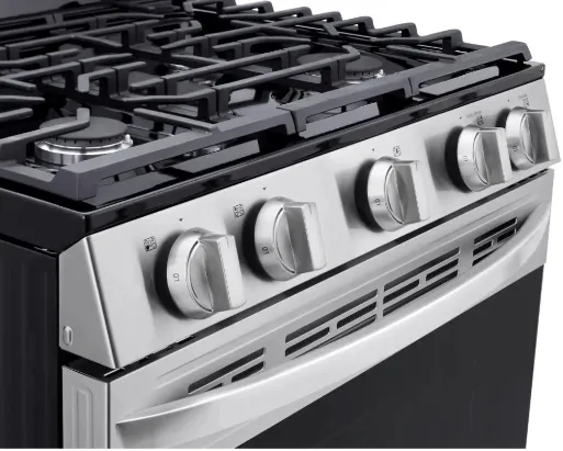 LG LRGL5823S Range, Gas, 30 inch Exterior Width, Self Clean, Convection, 5 Burners, 5.8 cu. ft. Capacity, Storage Drawer, Air Fry, 1 Ovens, Stainless Steel colour Griddle REFURBISHED 1 Year Warranty