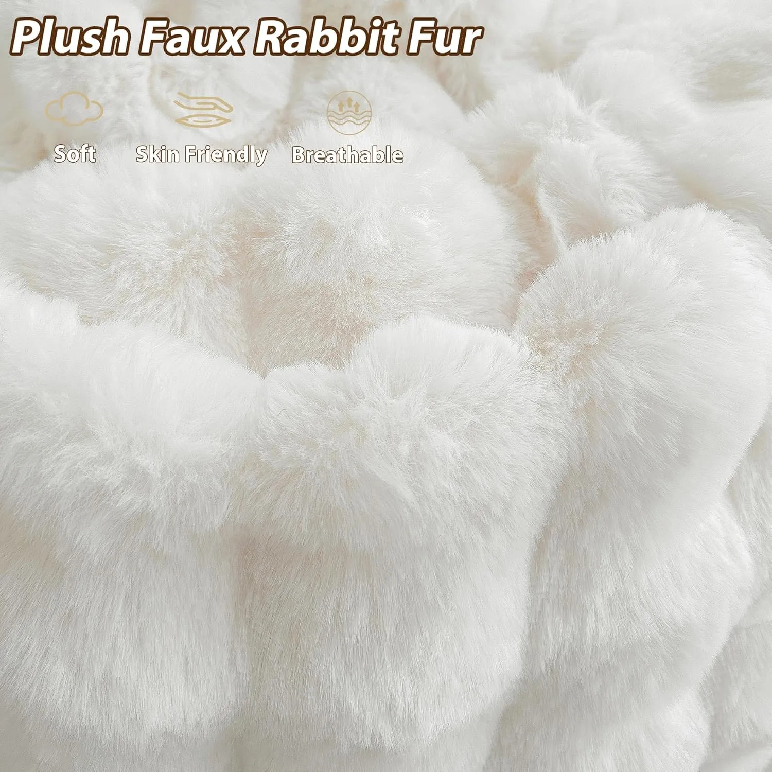 LIFEREVO Kids Fluffy Faux Rabbit Fur Bean Bag Chair Cover (No Filler), Soft Luxury Fuzzy Stuffed Animal Storage Bubble Bean Bag Home Decor, Comfy Shaggy Furry Beanbag Cover Kids Girls Adults, Beige