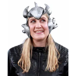 Lightweight Silver Helmet For Cyclists And Motorcyclists