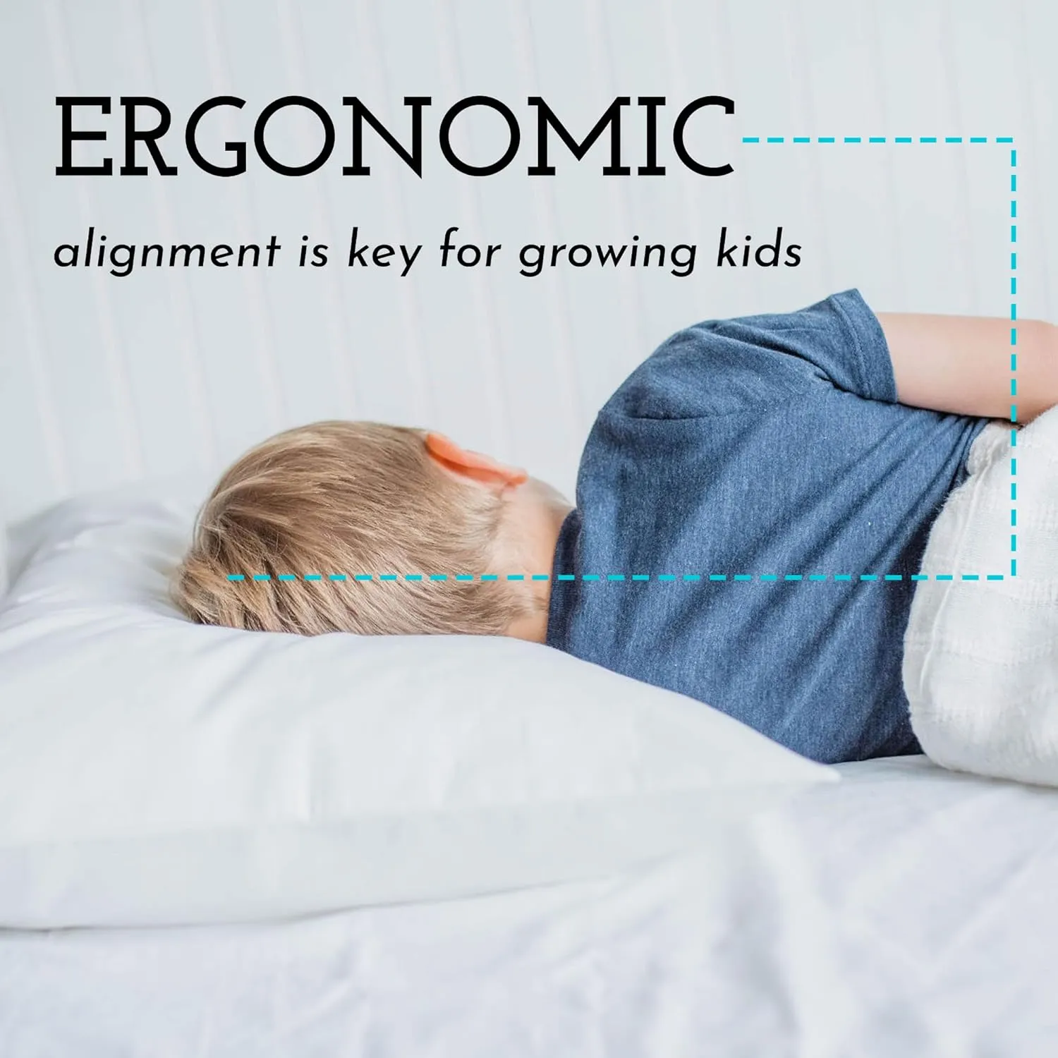 Little Sleepy Head Toddler Pillow with Pillowcase 13x18 - Kids Pillow for Sleeping - Better Neck Support Ergonomic Pillow and Toddler Pillowcase - Best Pillows for Kids (Animal Adventure)