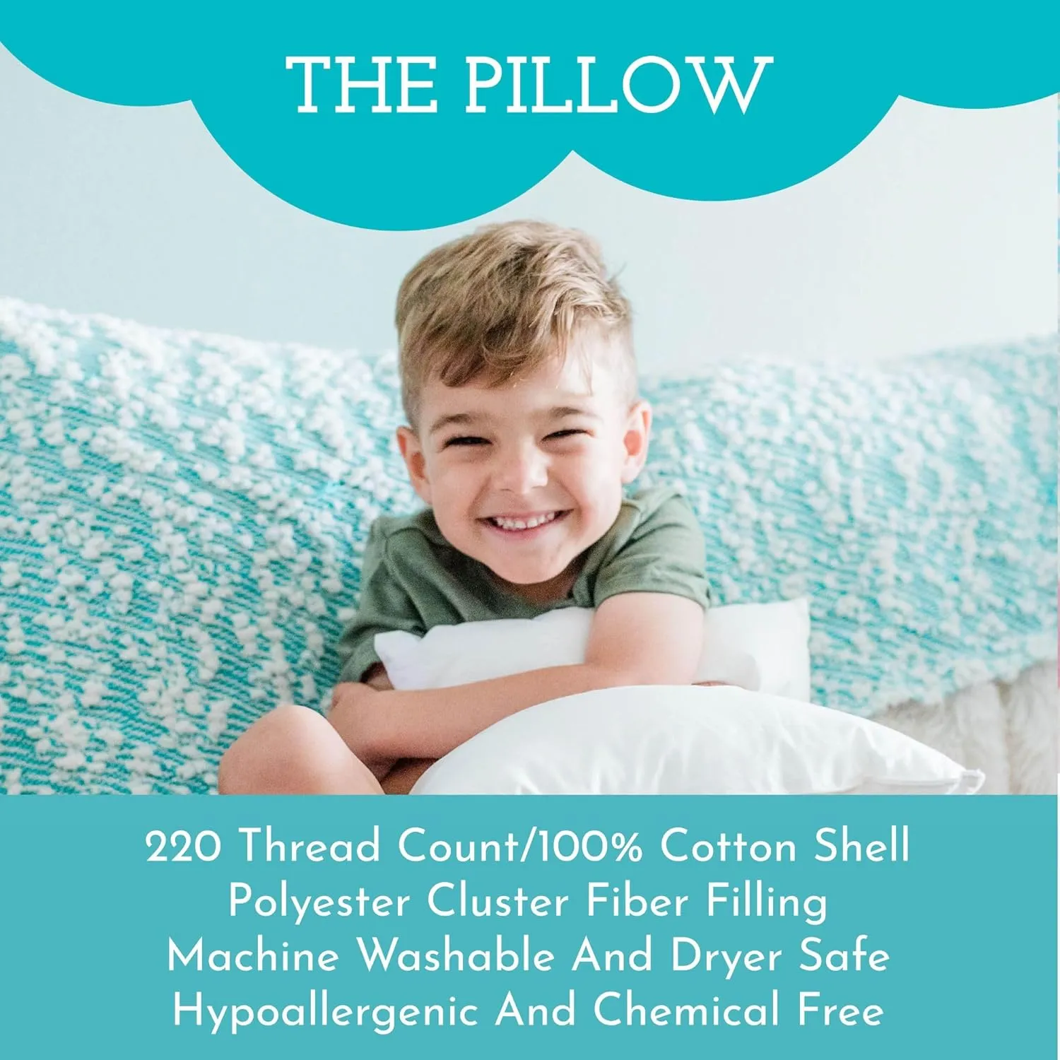 Little Sleepy Head Toddler Pillow with Pillowcase 13x18 - Kids Pillow for Sleeping - Better Neck Support Ergonomic Pillow and Toddler Pillowcase - Best Pillows for Kids (Beach Days)