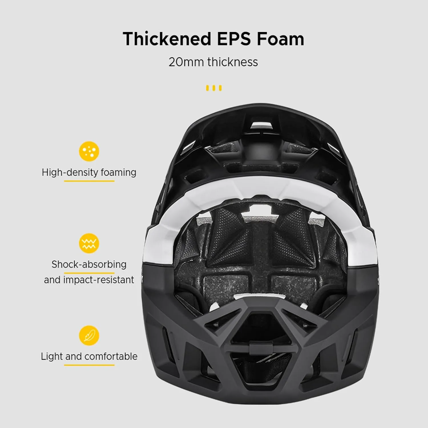 Lixada Adult Bike Helmet, Full Face Mountain Bike Helmet Lightweight Bicycle Helmet with Pads & Visor, Comfort Cycling Helmet Racing Downhill MTB Helmet for Men Women
