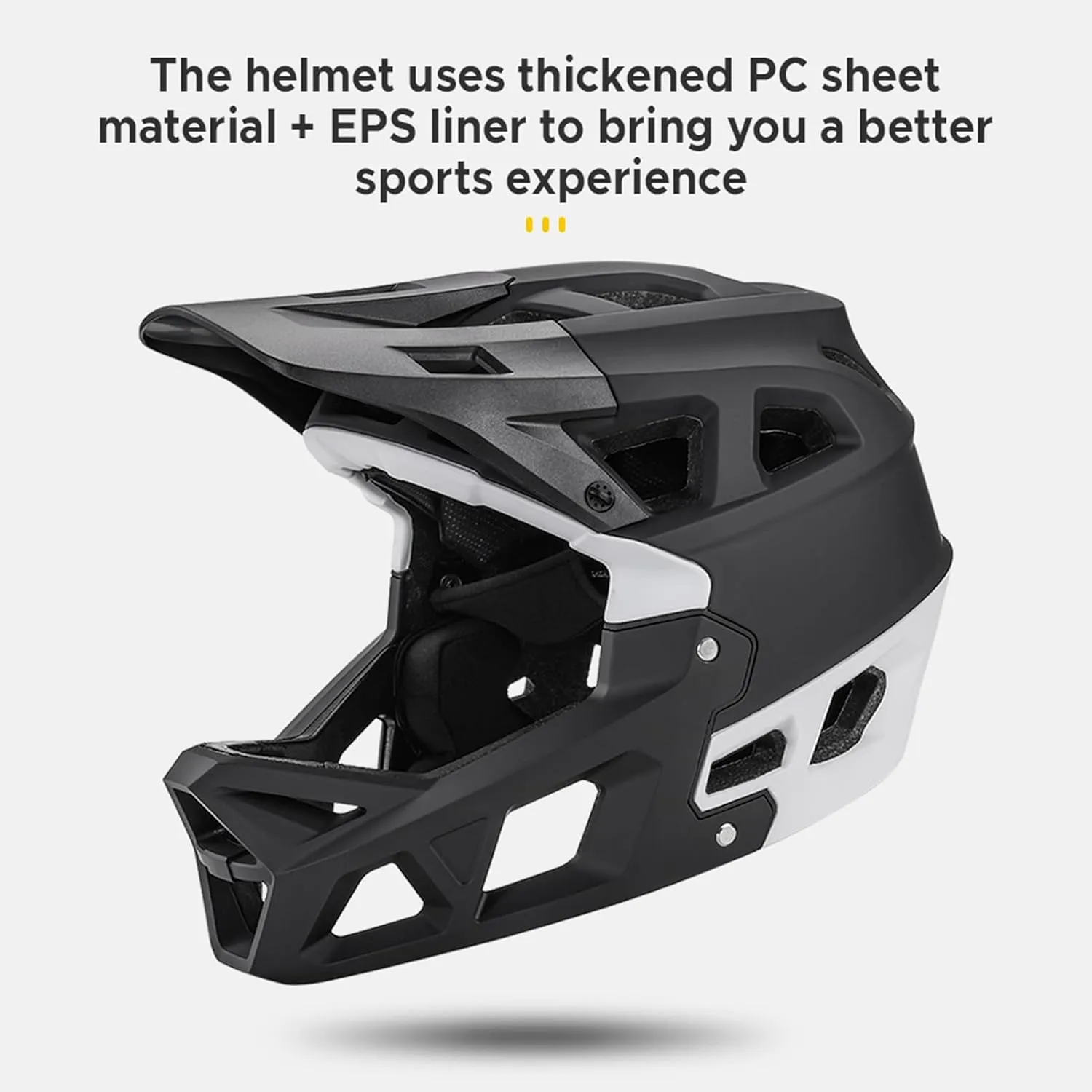 Lixada Adult Bike Helmet, Full Face Mountain Bike Helmet Lightweight Bicycle Helmet with Pads & Visor, Comfort Cycling Helmet Racing Downhill MTB Helmet for Men Women