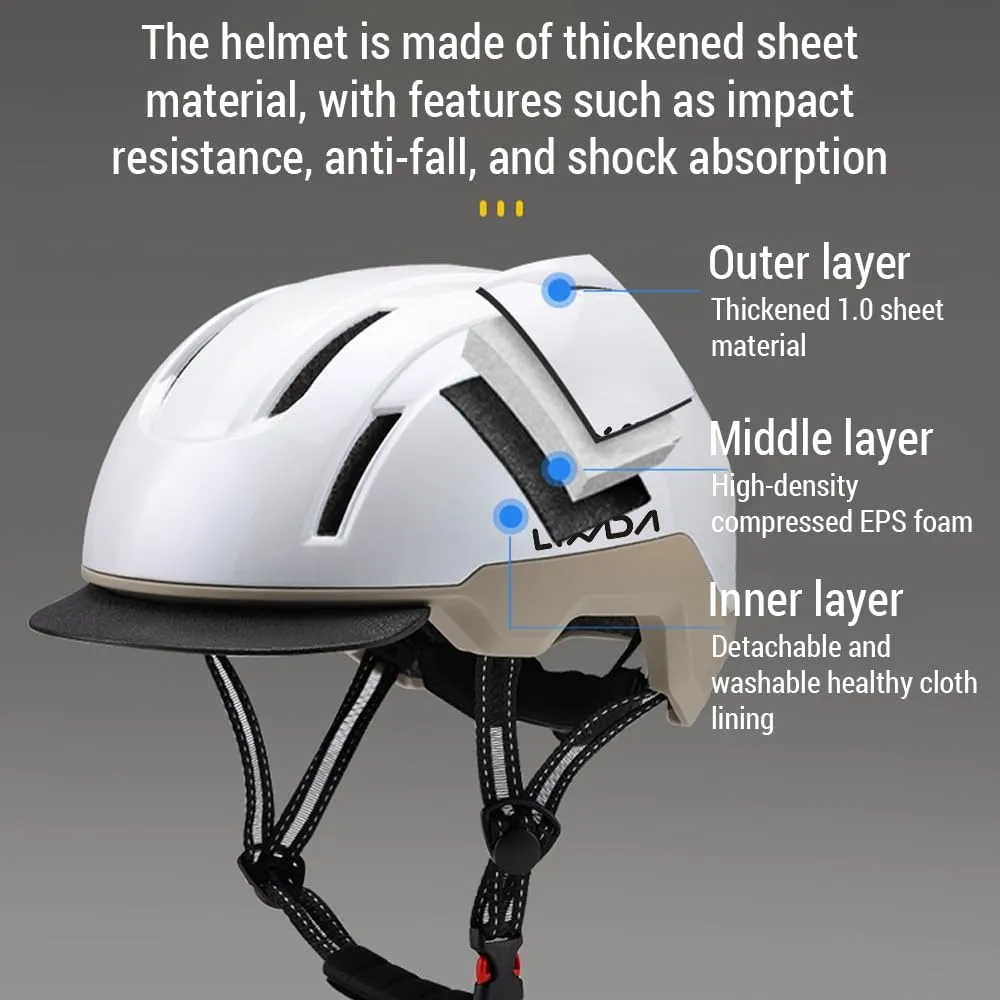 Lixada Adult Bike Helmet, Lightweight Mountain Bike Helmet Comfort Bicycle Helmet with Pads & Visor, Impact Protection Adjustable Cycling Helmet for Men Women Commuting, Road Biking, Skating