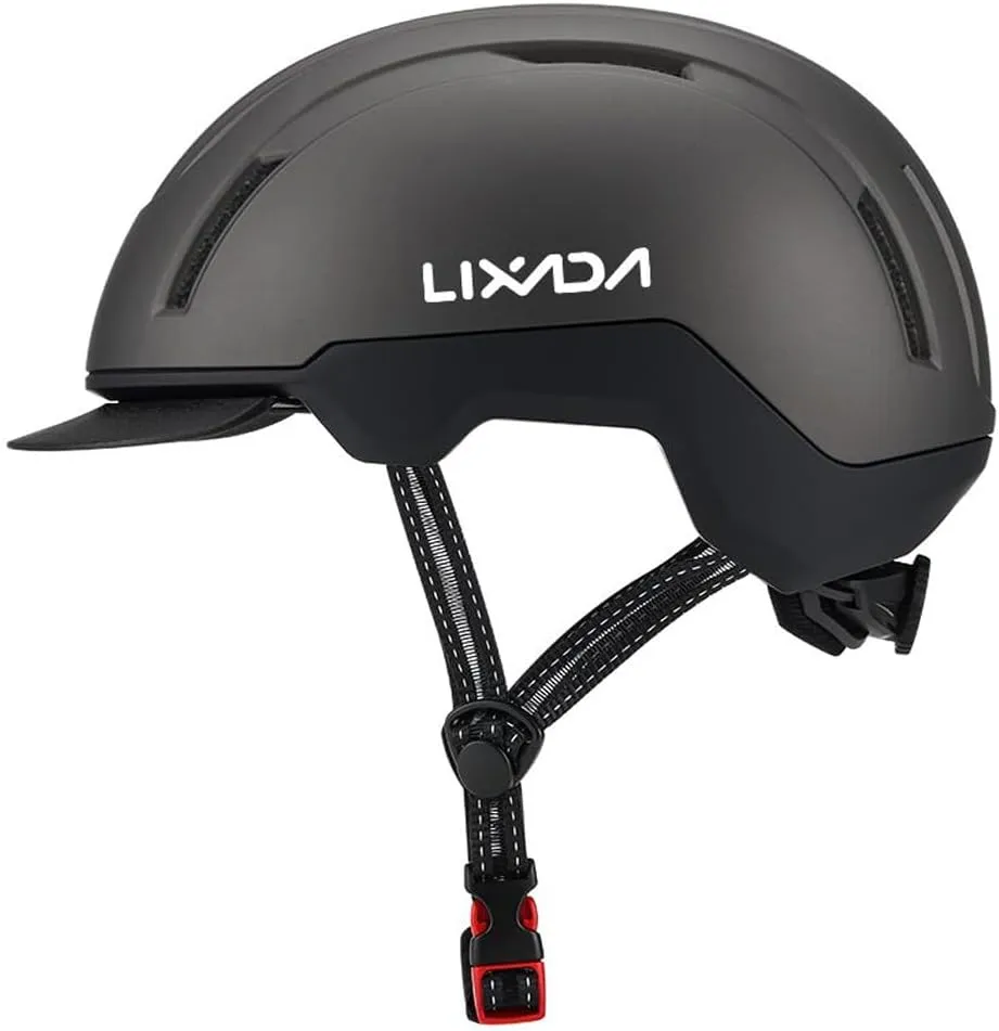 Lixada Adult Bike Helmet, Lightweight Mountain Bike Helmet Comfort Bicycle Helmet with Pads & Visor, Impact Protection Adjustable Cycling Helmet for Men Women Commuting, Road Biking, Skating