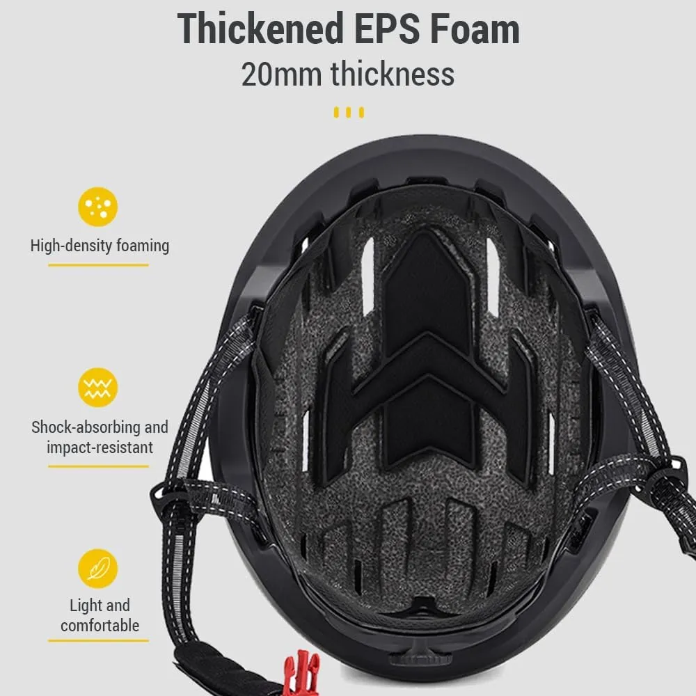 Lixada Adult Bike Helmet, Lightweight Mountain Bike Helmet Comfort Bicycle Helmet with Pads & Visor, Impact Protection Adjustable Cycling Helmet for Men Women Commuting, Road Biking, Skating