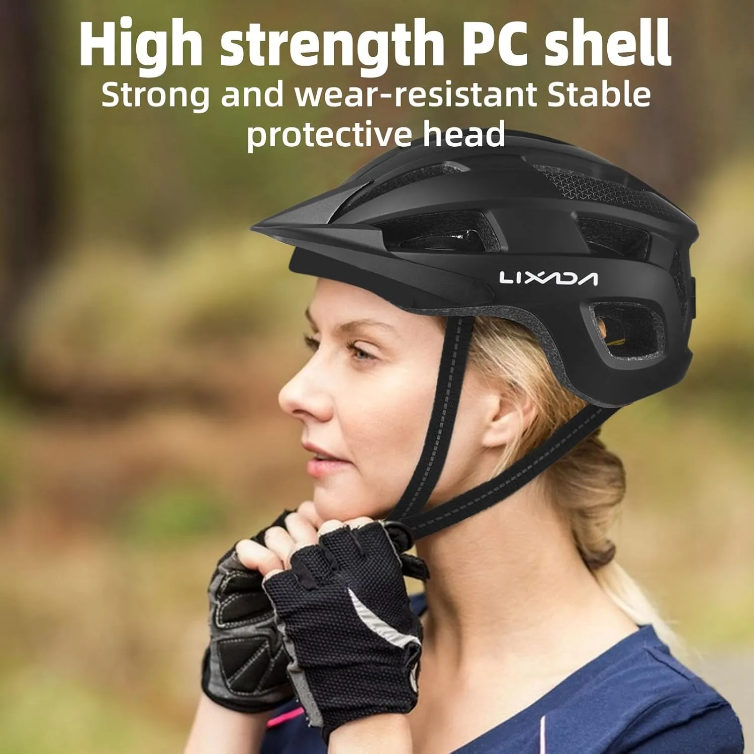 Lixada Bike Helmet Adult with USB Rechargeable LED Mountain Bike Helmet Adjustable Cycling Helmet for Men Women MTB Helmet 54-62 cm