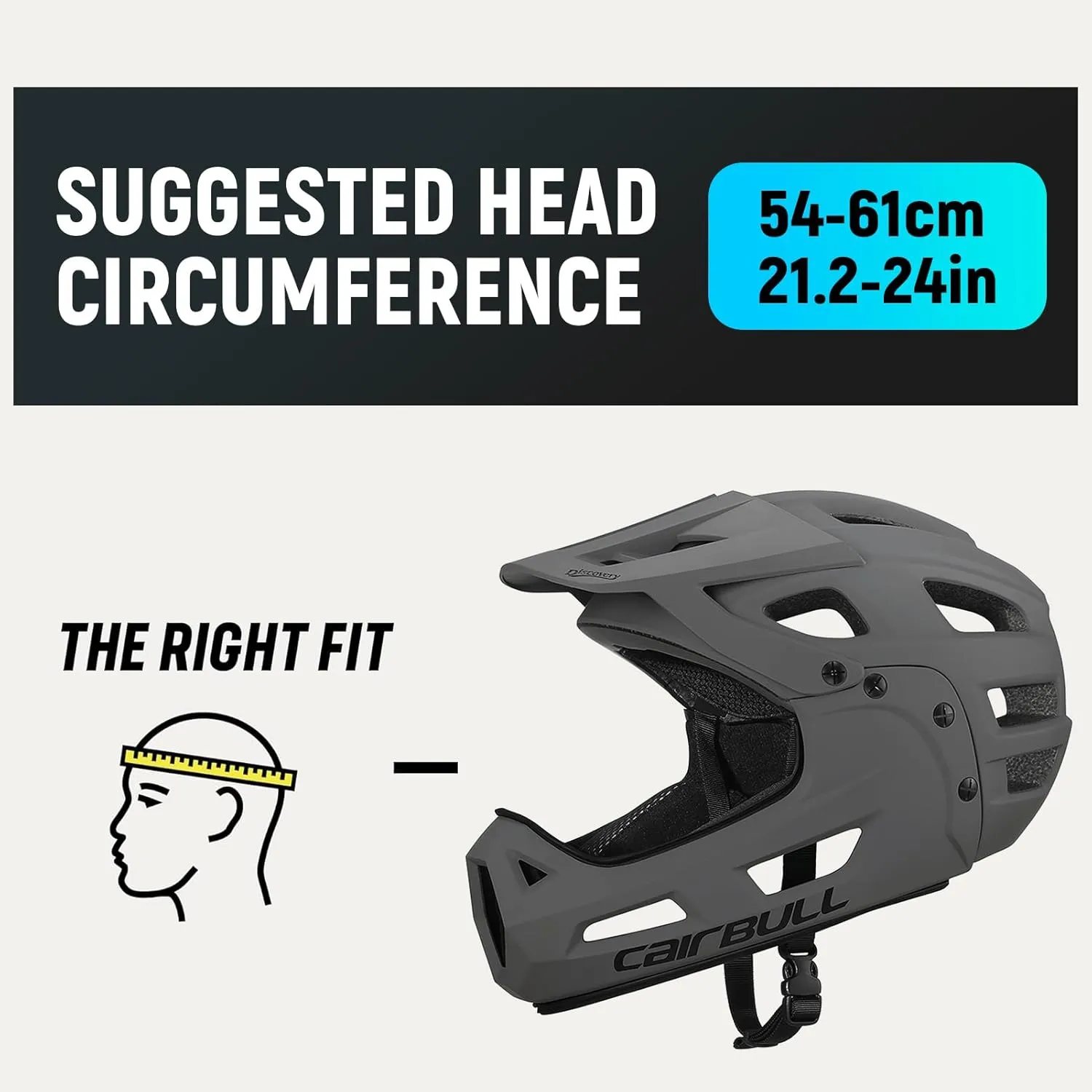 Lixada Cycling Helmet for Adults Full Face Bike Helmet Adult Cycling Helmet with Detachable Chin Guard and Visor for Mountain Biking 54-61 cm