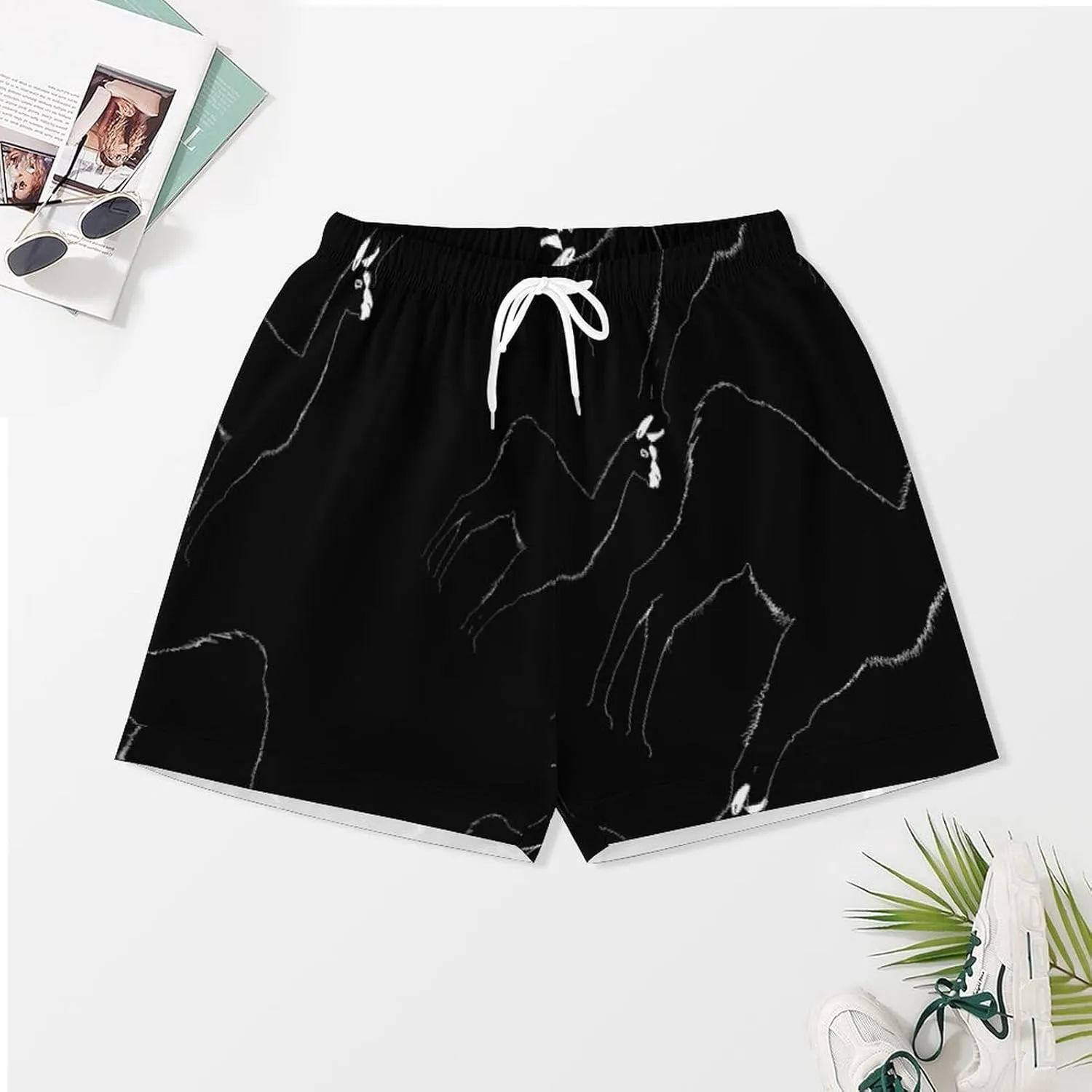Llama Women's Satin Pajama Set Short Sleeve Button Down Sleepwear Loungewear Pj Set