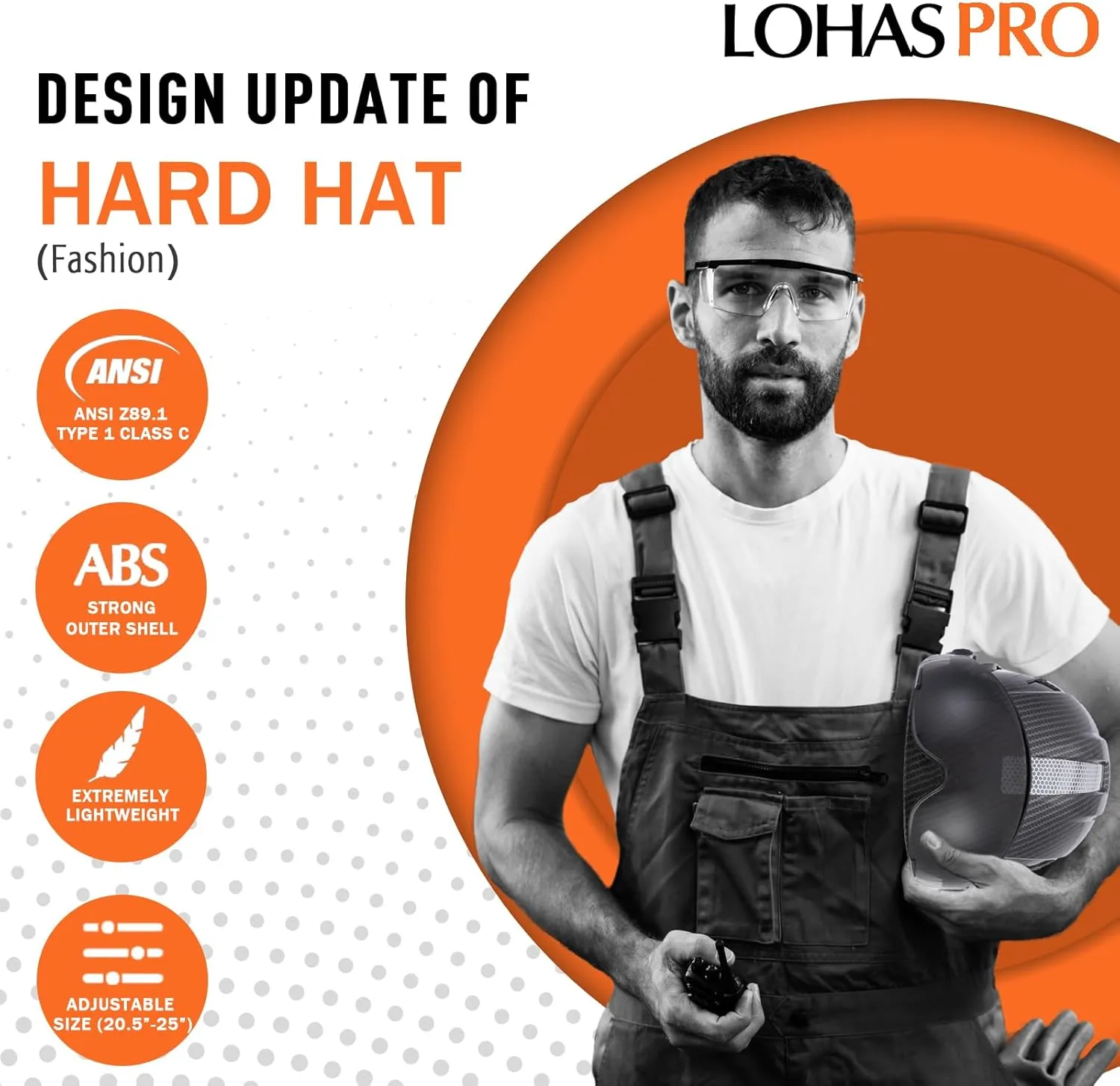 LOHASPRO Arborist Forestry Helmet Safety Hard Hat with Visor and Ear Muffs Carbon Fiber Hard Hat for Logging Chainsaw Helmet Mowing(Black Graphite Pattern with Smoked Visor Earmuffs)