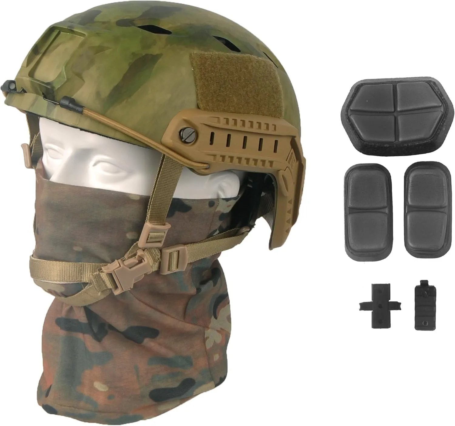 LOOGU Fast Base Jump Tactical Helmet for Airsoft with 12-in-1 Headwear