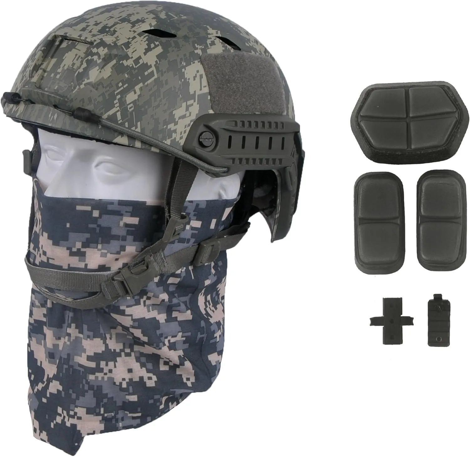 LOOGU Fast Base Jump Tactical Helmet for Airsoft with 12-in-1 Headwear