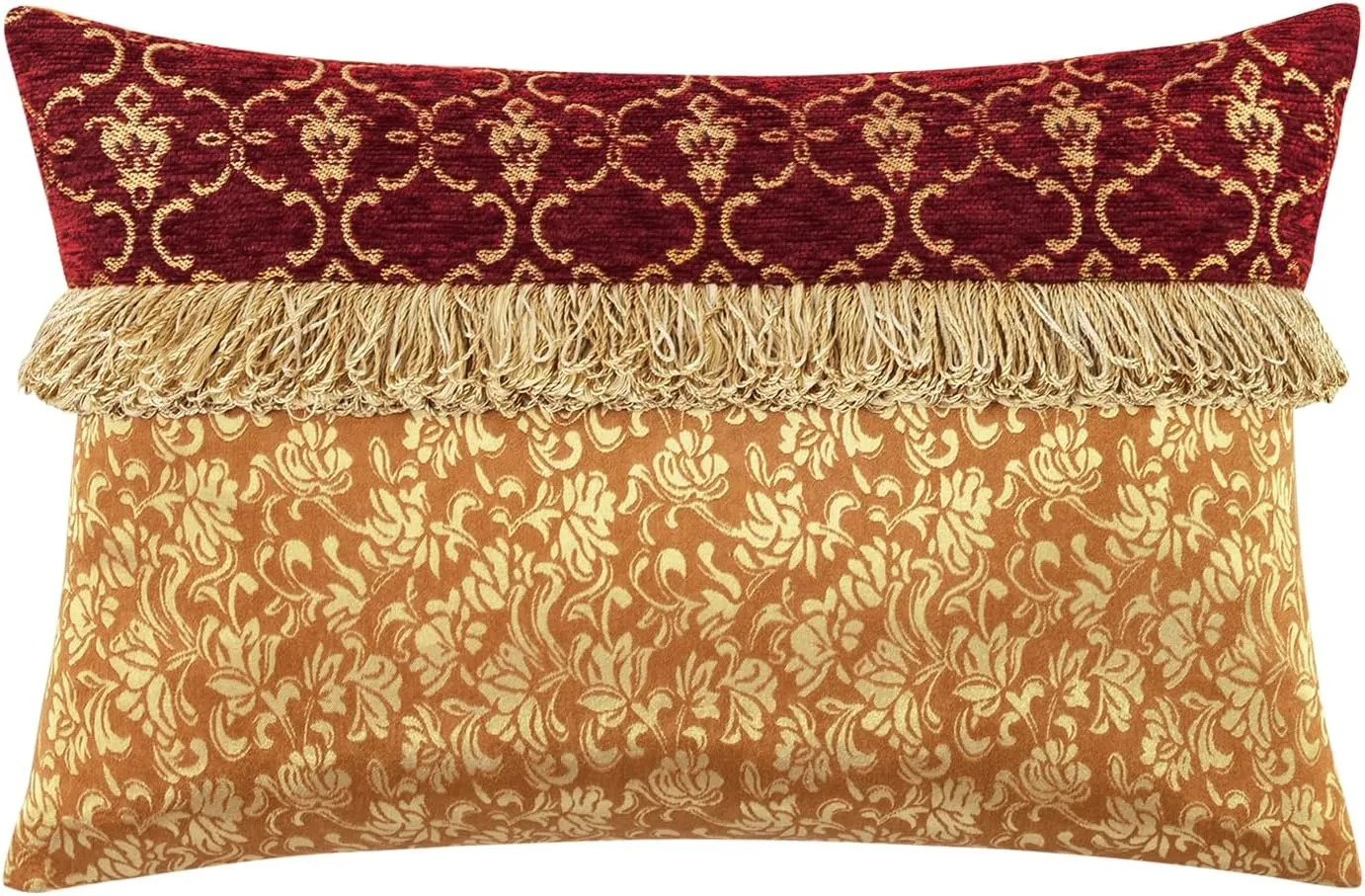 Loom and Mill 9-Piece Chenille Jacquard Comforter Set, Luxury Christmas Red Comforter Queen Sets, Ultra Soft Floral Bedding with Euro Shams, Bedskirt, Filled Decorative Pillow for Home (Lafaye, Queen)
