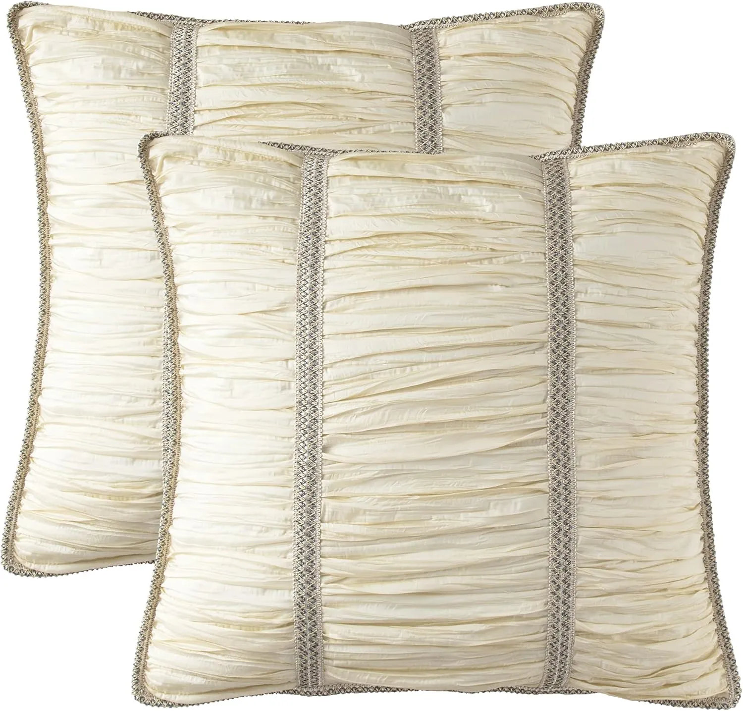 Loom and Mill Luxury Comforter Set, Jacquard Floral Design Comforter King Sets for Bedroom, Quality Bedding Set Princess Style with Euro Shams, Bedskirt, Decorative Pillows, Creamy Apricot, 9 Pieces