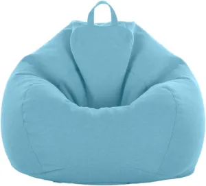 Lounger Sofas Cover Without Filler Storage Bean Bag Chair Made of Linen and Cotton Fabric Complies with The Ergonomic Design,Light Blue,L