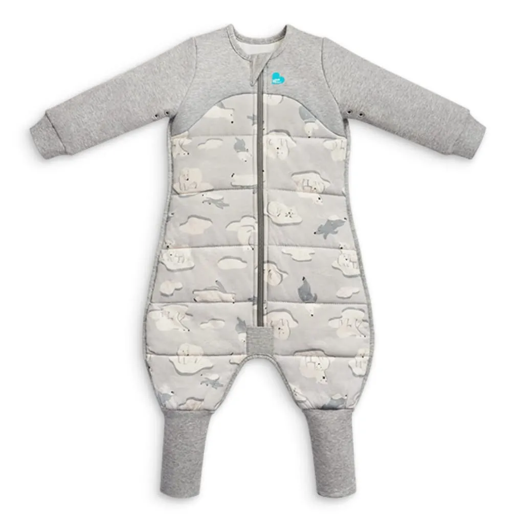 Love to Dream Extra Warm Toddler Sleep Suit (24-36 Mo), Super Soft Temp Regulating Sleeping Sack, 3.5TOG Warm Wearable Blanket, Grey