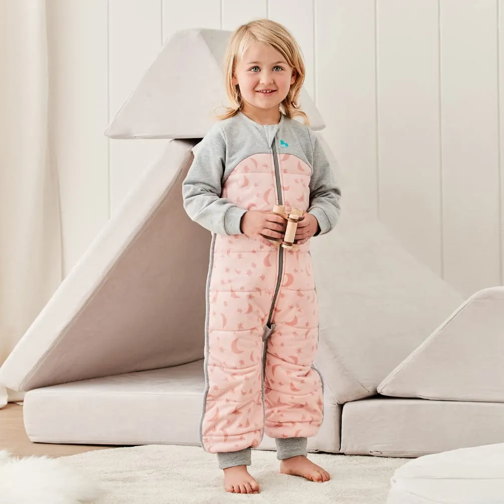 Love to Dream Warm Toddler Sleep Suit (4T), Super Soft Temp Regulating Sleeping Sack, 2.5TOG Warm Wearable Blanket, Pink
