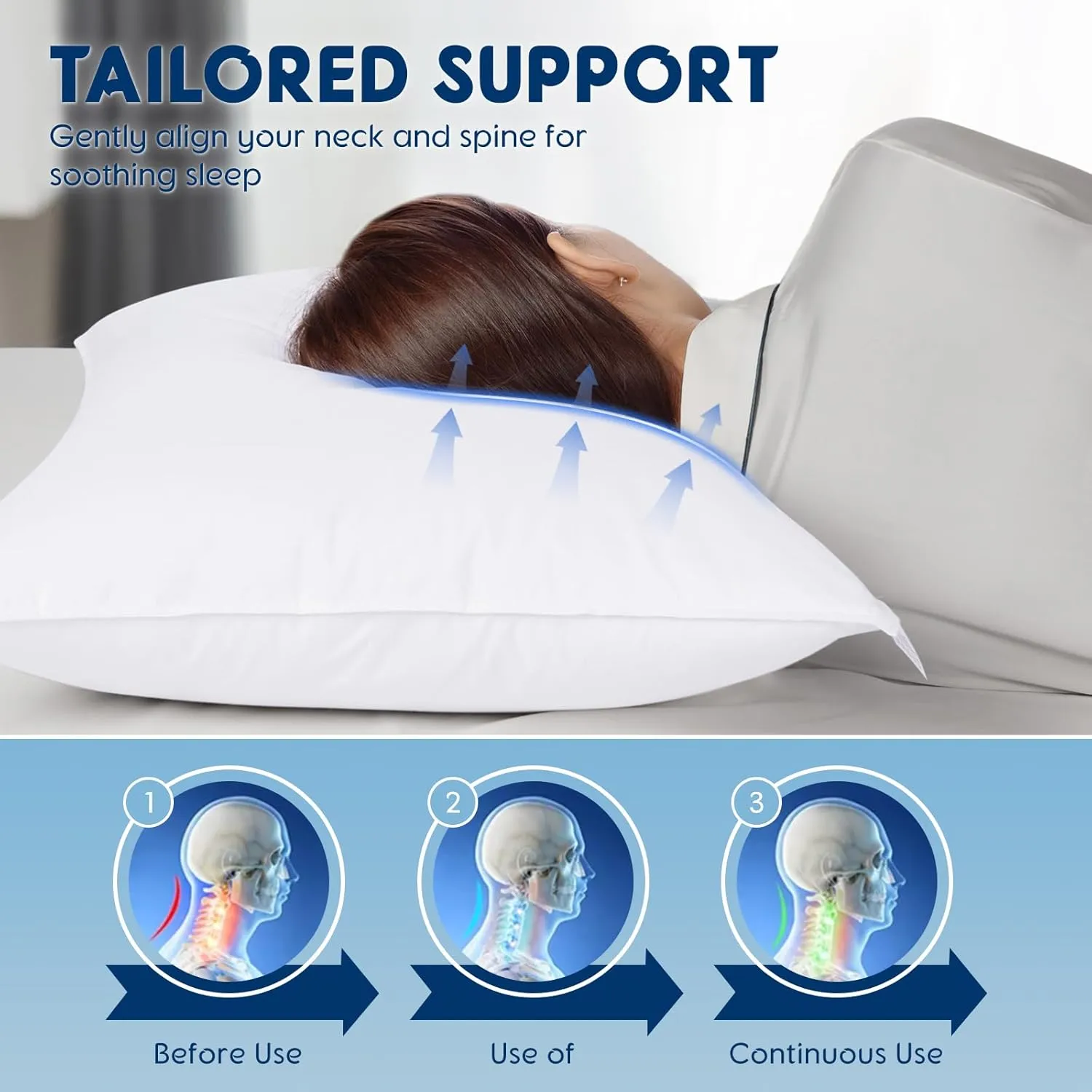 Luxury Canadian White Goose Down Pillow Queen Size - 900  Fill Power, 800 Thread Count Cotton Shell, Soft Down Pillows for Sleeping, Hotel Pillow for Neck Pain Relief (1 Pack, 20"x30")