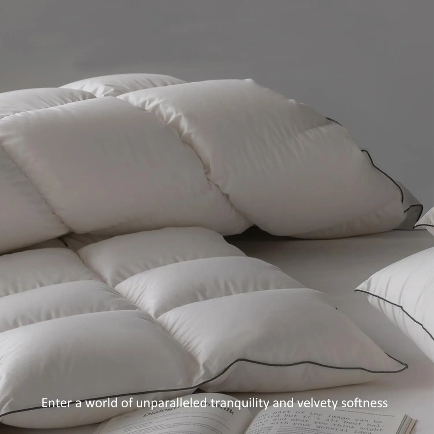 Luxury Down Feather Comforter King Size-Cooling Bed Comforter Insert-Ultra-Soft Summer Duvet-Soft & Cozy Hotel Collection White -King Size(106" X 90”)