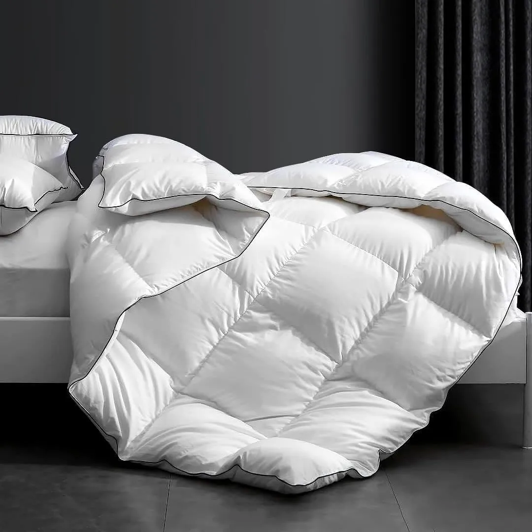 Luxury Down Feather Comforter King Size-Cooling Bed Comforter Insert-Ultra-Soft Summer Duvet-Soft & Cozy Hotel Collection White -King Size(106" X 90”)