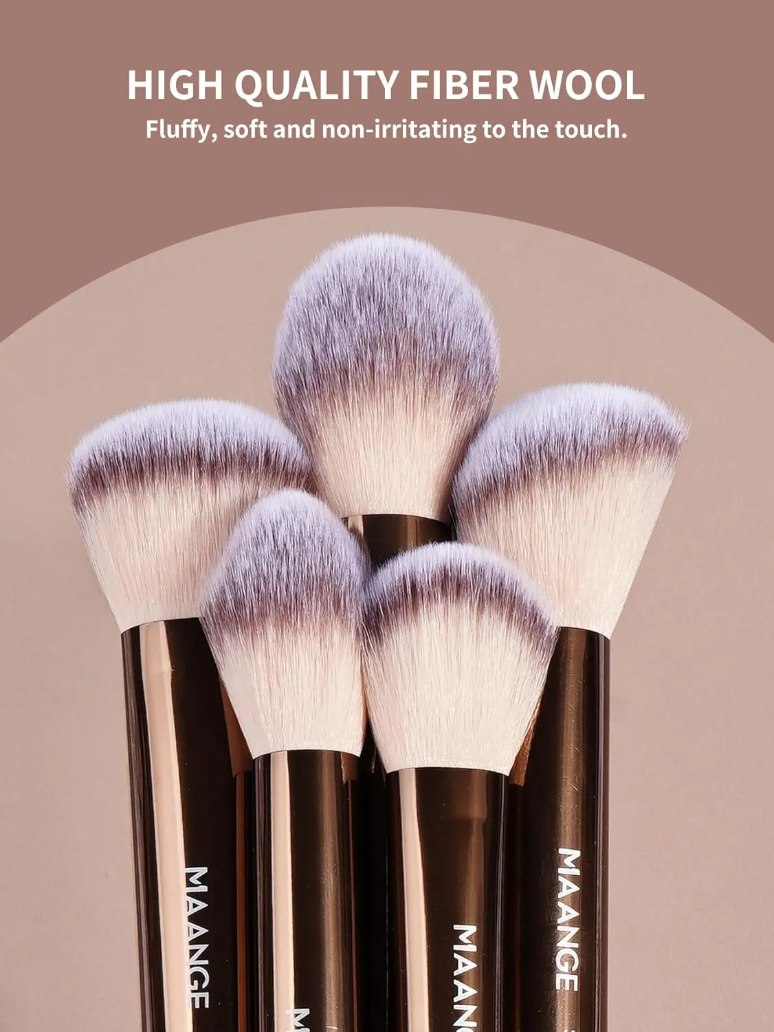 MAANGE 13 PCS Makeup Brushes Professional Make Up Brushes Premium Synthetic Powder Concealers Brushes Travel Makeup Brush Set with Case (Coffee)