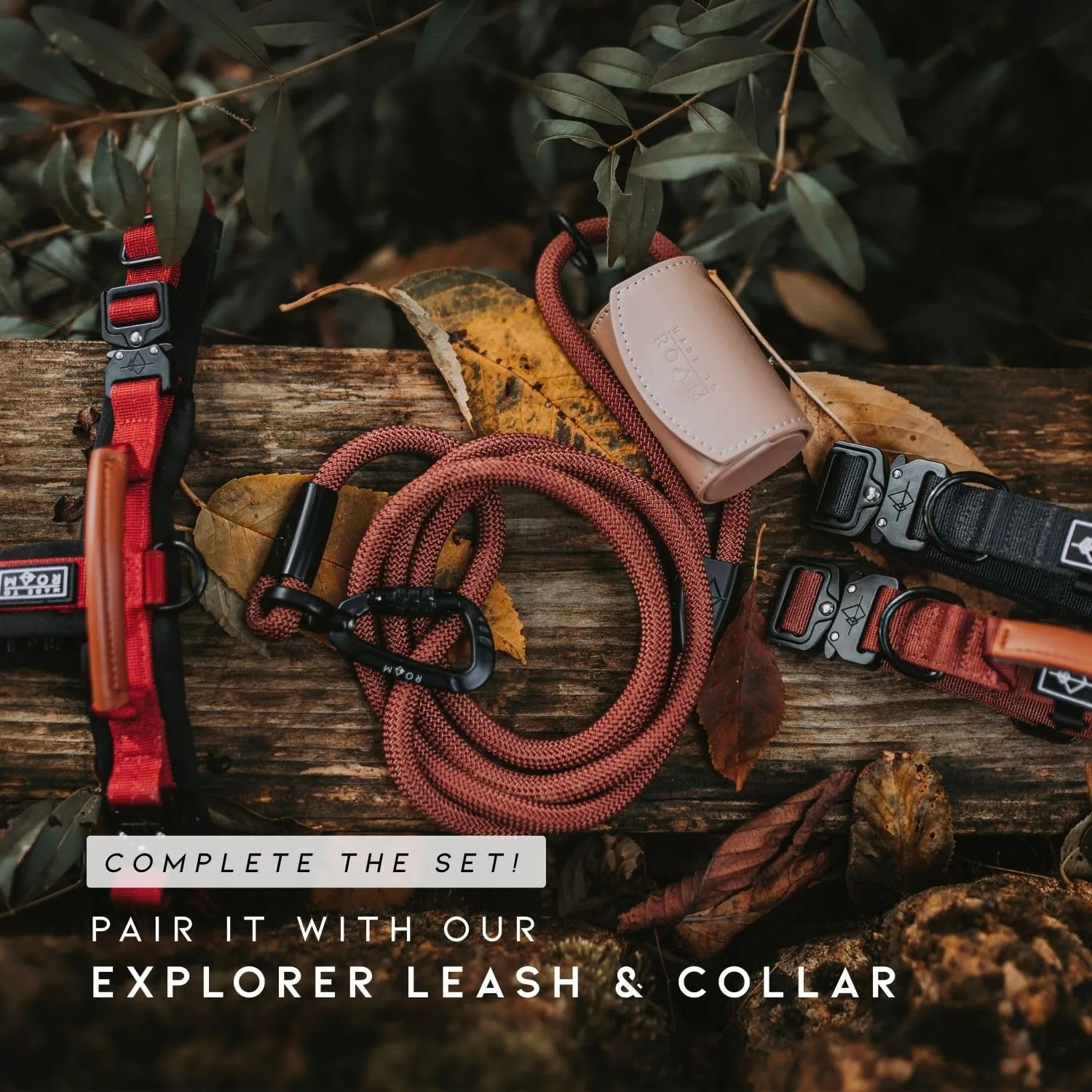 MADE TO ROAM Premium Explorer Harness - Y-Shaped Dog Harness with Adjustable Durable Nylon, Soft Padding, Metal Buckles and Leather Handle for Small, Medium, Large Dogs (California Horizon, Size 3)