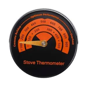 Magnetic Stove Thermometer for Wood Burning Stoves Placed on Wood Log Chimney Pipe for Avoid Stove Fan Damaged by Overheat