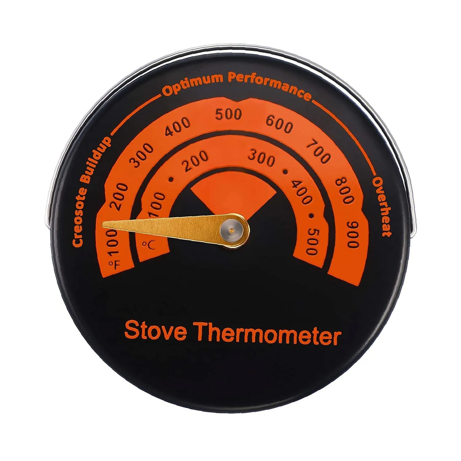 Magnetic Stove Thermometer for Wood Burning Stoves Placed on Wood Log Chimney Pipe for Avoid Stove Fan Damaged by Overheat