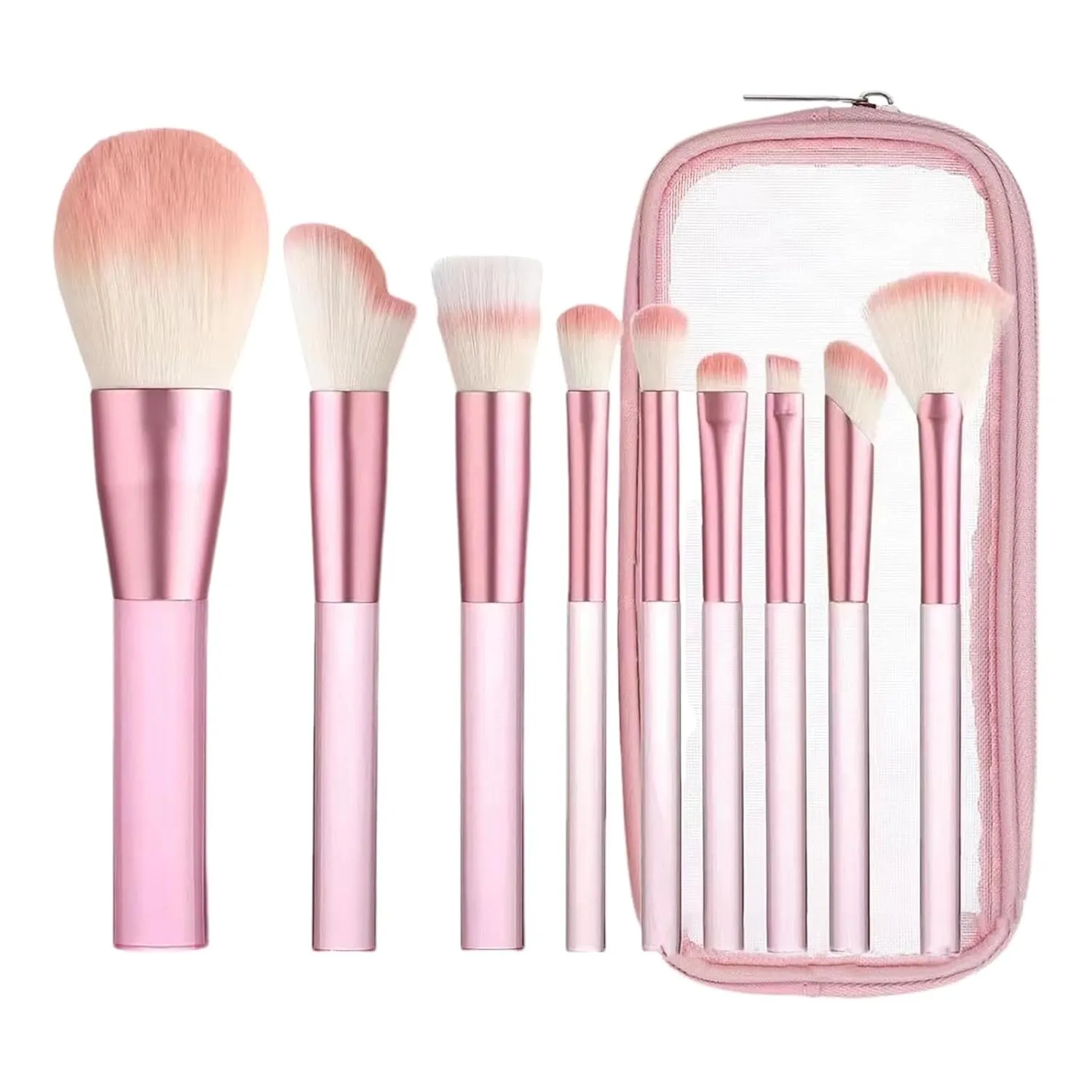 Makeup Brush Set with Organizer Bag, 9 Pcs Professional Synthetic Foundation Brush,Eyeliner Concealer Contour Eyeshadow Powder Blending Brush Set,Gifts for Women
