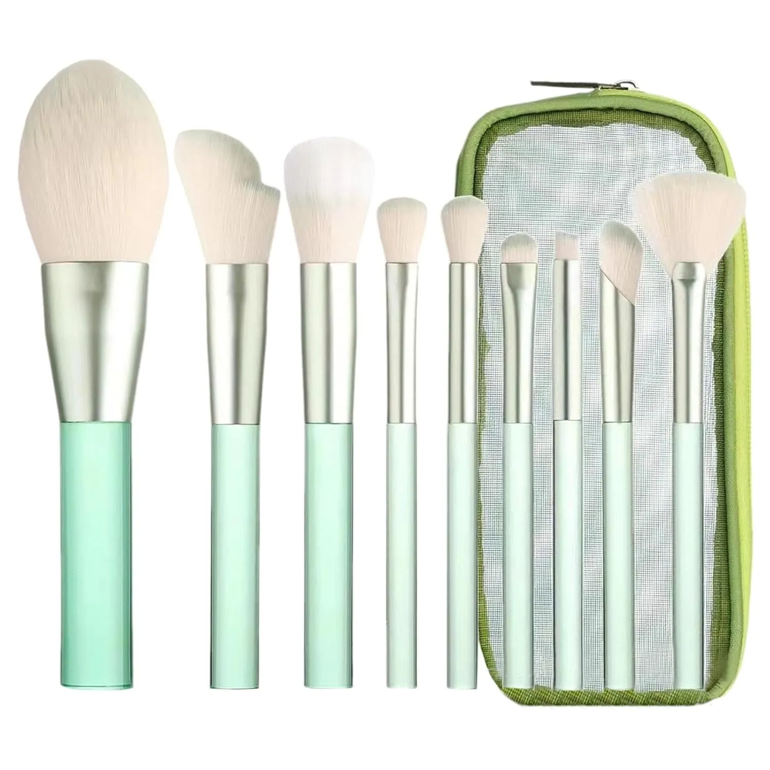 Makeup Brushes with Storage Case, 9 Pcs Professional Synthetic Flat Foundation Brush,Contour Eyeshadow Eyeliner Powder Concealer Blending Brush Set,Birthday Gifts for Women