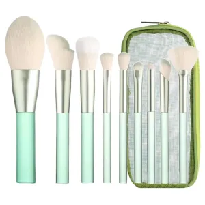 Makeup Brushes with Storage Case, 9 Pcs Professional Synthetic Flat Foundation Brush,Contour Eyeshadow Eyeliner Powder Concealer Blending Brush Set,Birthday Gifts for Women