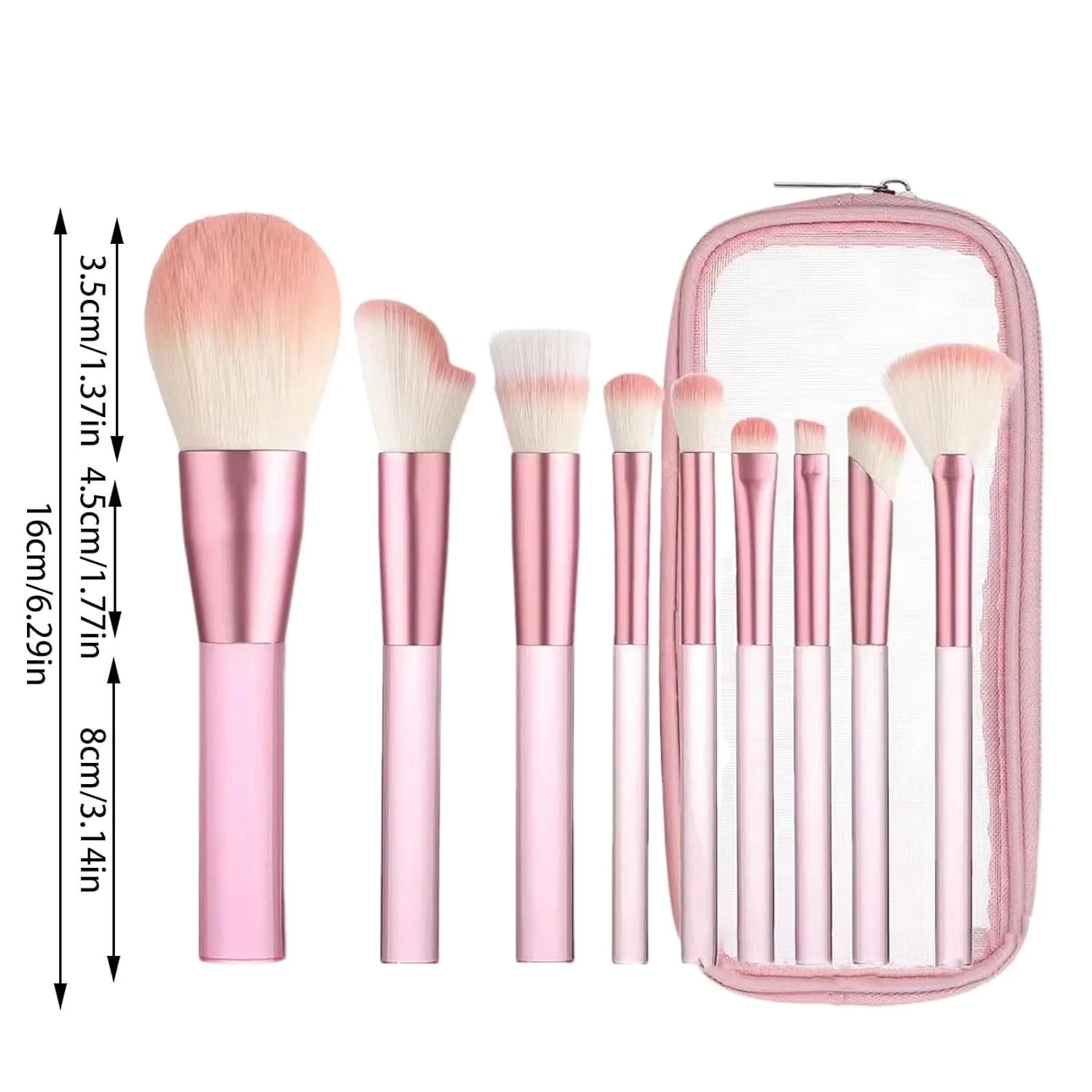 Makeup Brushes with Storage Case, 9 Pcs Professional Synthetic Foundation Brush,Concealer Blending Eyeliner Powder Eyeshadow Contour Brushes for Makeup,Gifts for Women