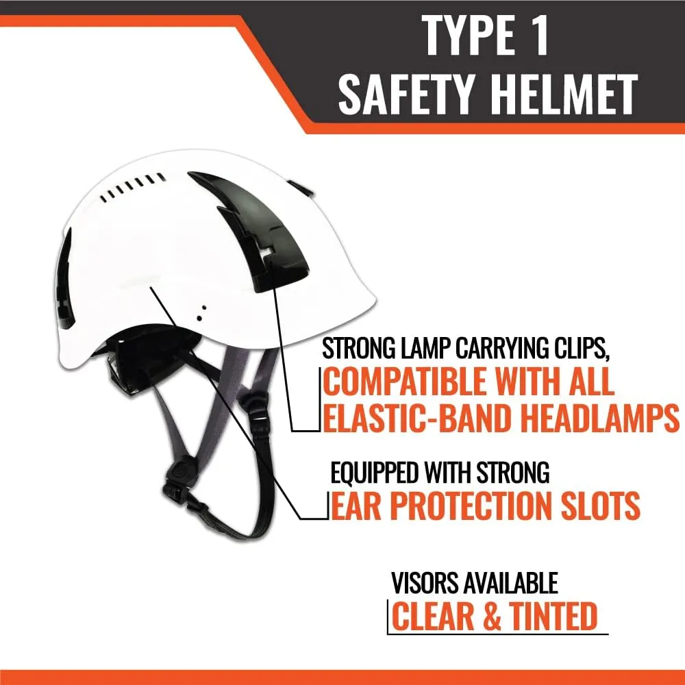 Malta Dynamics APEX ANSI Z89.1 Type 1 Safety Helmet for Construction with Add-On Visors