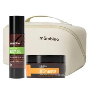 Mambino Organics Organic Skincare Gift Set   Free Bag for Pregnant Women – Moisture Me Body Oil & Oh Baby! Belly Balm (Anti-Stretch Duo Kit)